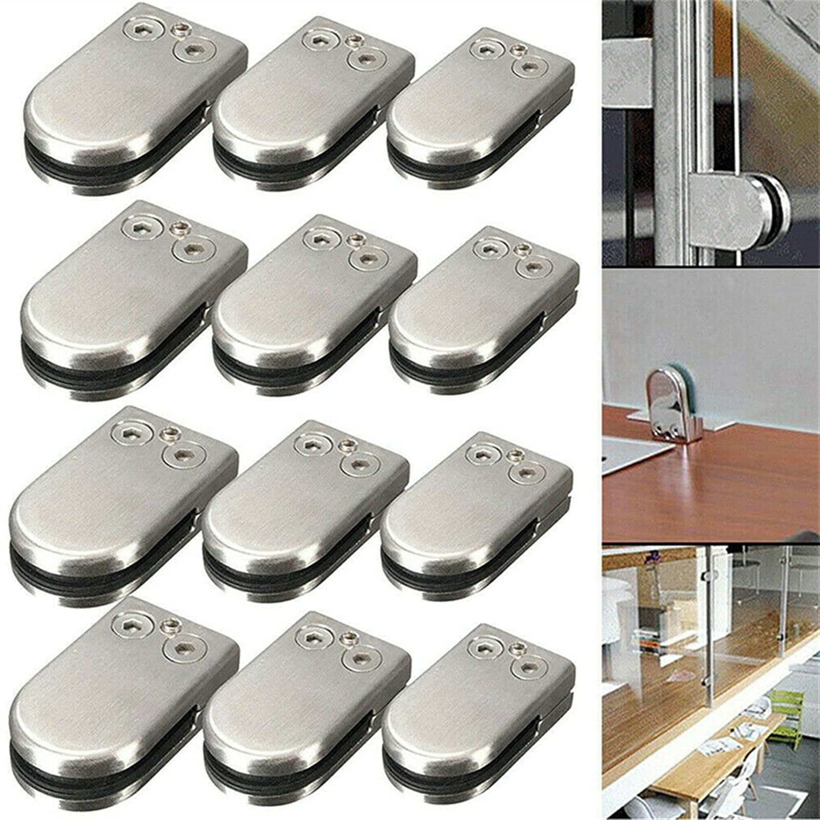 Conectores de vidrio 4/8 Uds. Soportes de soporte for estantes redondos abrazaderas Clips for tornillo ajustable acrílico de madera de vidrio de 6-12mm(8pcs L)