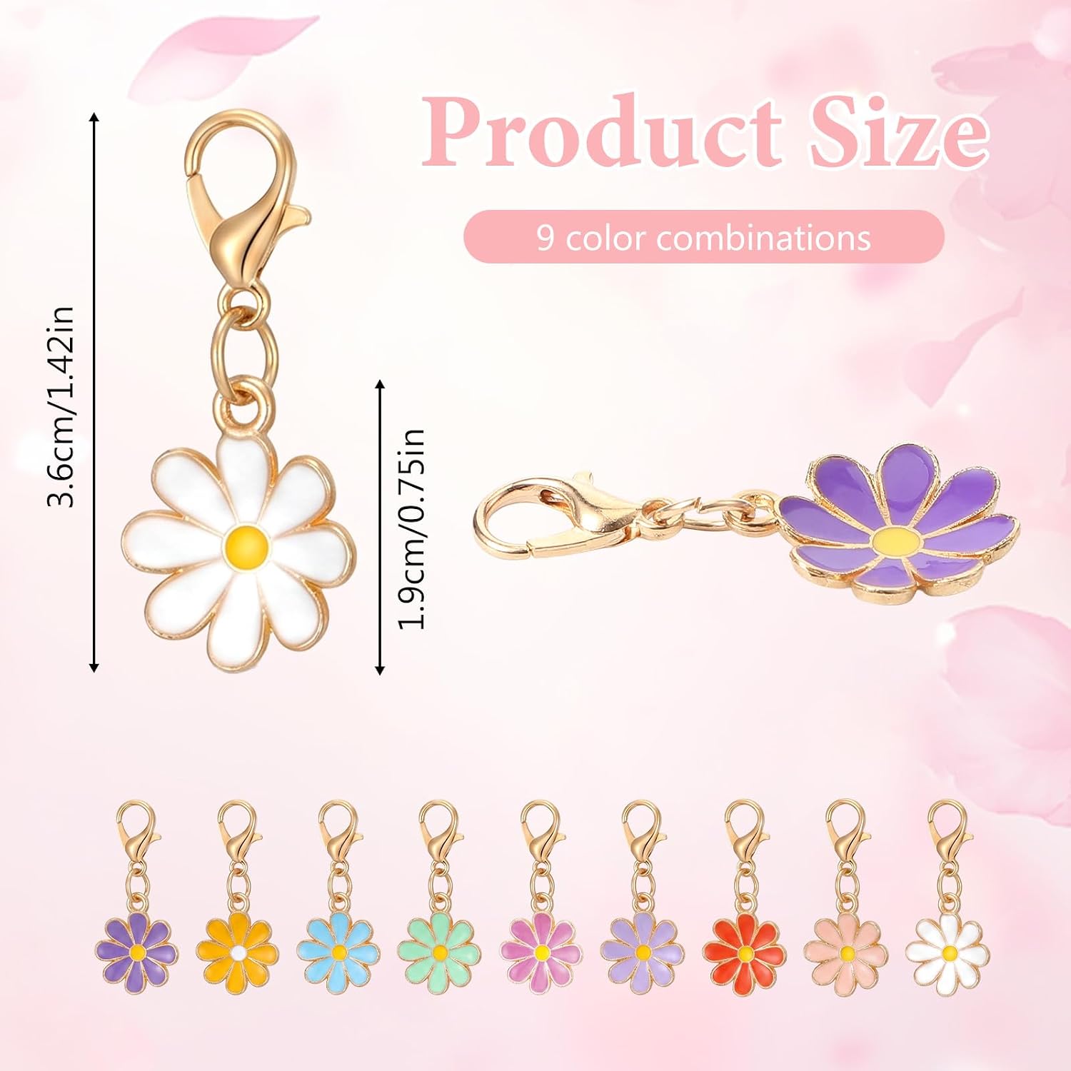 9 PCS Flower Shoe Lace Charms for Sneakers