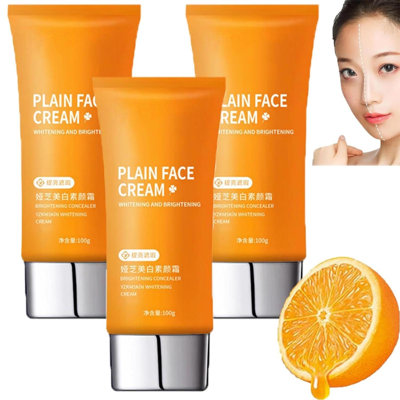 GenericVC Whitening Tone Up Cream, Plain Face Cream Plant&Master, Skin Brightening & Moisturizing Tone-Up Cream, for All Skin Types (3pcs)