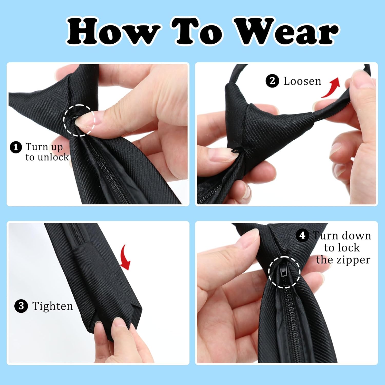Boys Tie - Pre-tied Adjustable Zipper Tie for School/Graduation/Wedding/Casual - Image 5