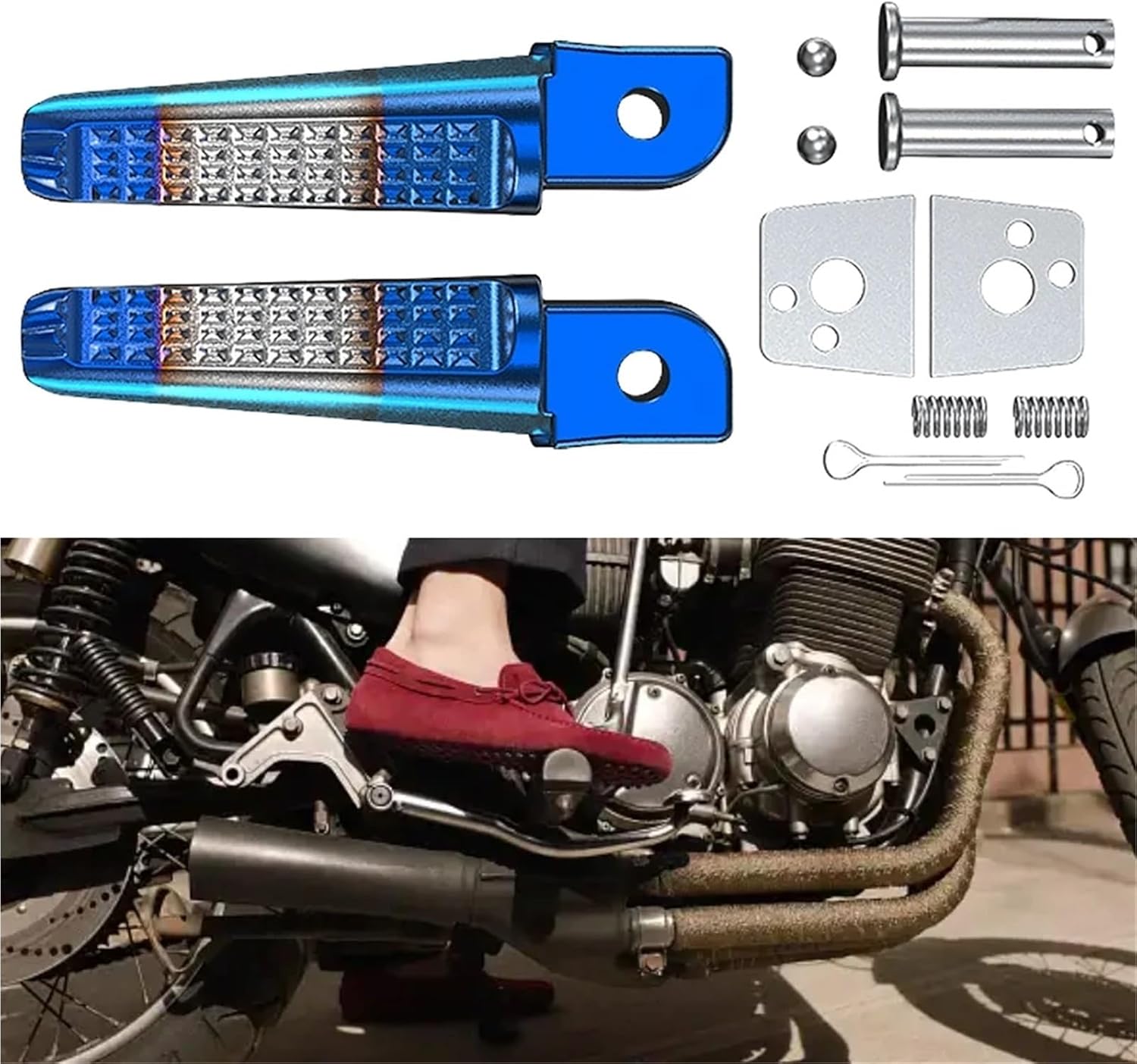 Bicycle Foot Pegs Peg Aluminum Alloy Rear Foot Rider Rests Motorcycle Footrests For MTB,BMX,Cruisers& E-Bikes For Riding(6pair)