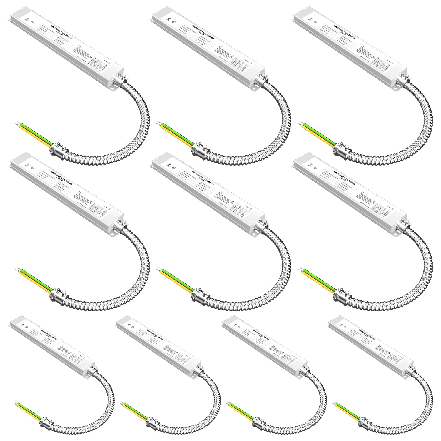 OSTEK 20W LED Emergency Driver – 100-247V AC / 175V DC Rechargeable Backup Battery, UL Listed, 5-Year Warranty, 90-Min Emergency Power Supply for Panel & Linear Lights (5-Pack)
