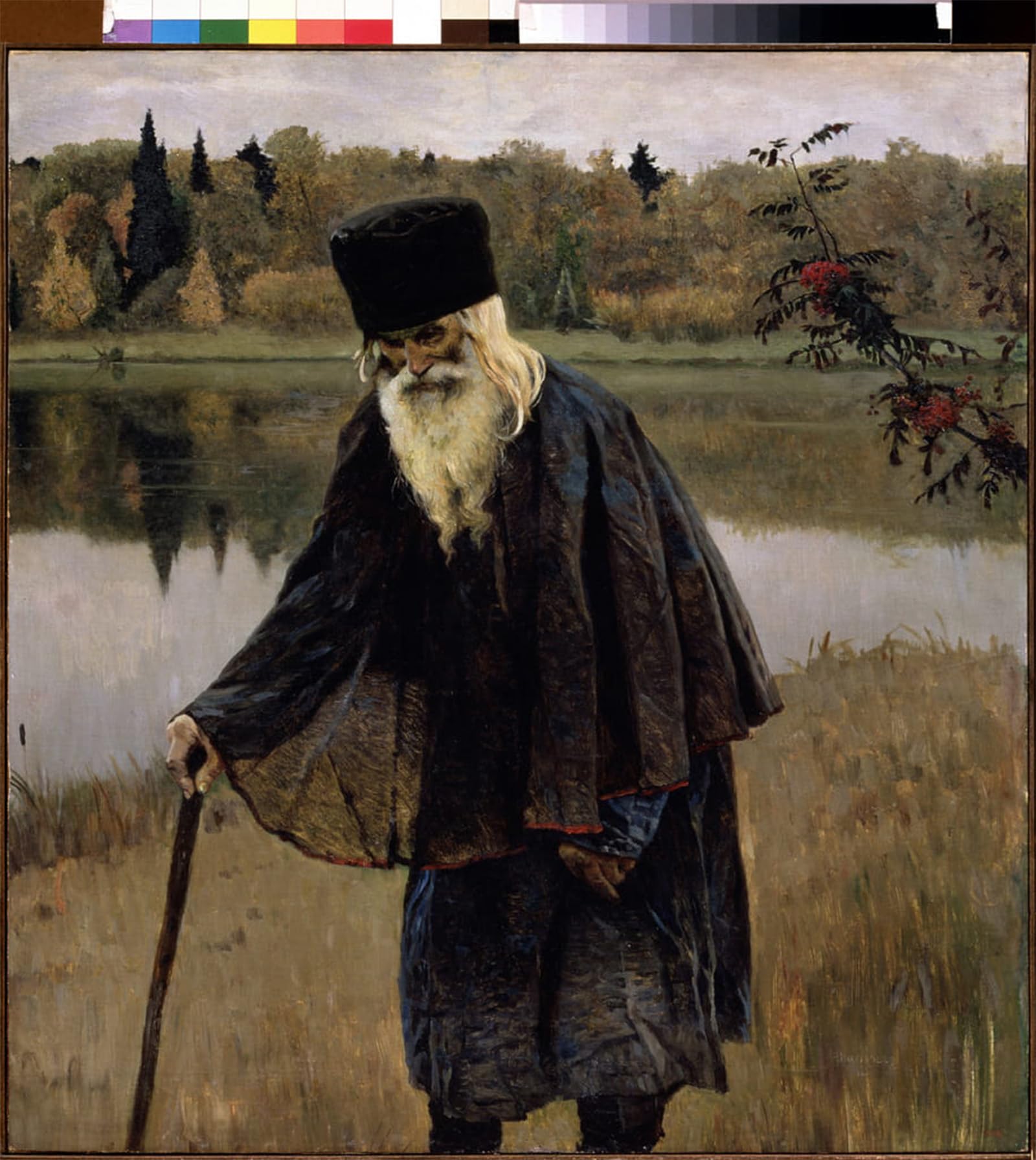 POSTERIIk Vintage Classic Picture Landscape Artwork a Hermit by Mikhail Vasilievich Nesterov Portrait Canvas Painting for Office Home Decor 60x90cm