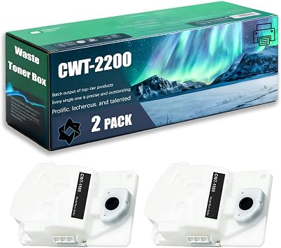 CWT-2200 Waste Toner Box Compatible for Pantum CP1100 1100DN 1100DW 1105 CP1105DN 1105DW 1150 1150DN 1150DW CP1155DN 1108DN 2200DN 2250DN Printers, Replacement 2-Pack Black