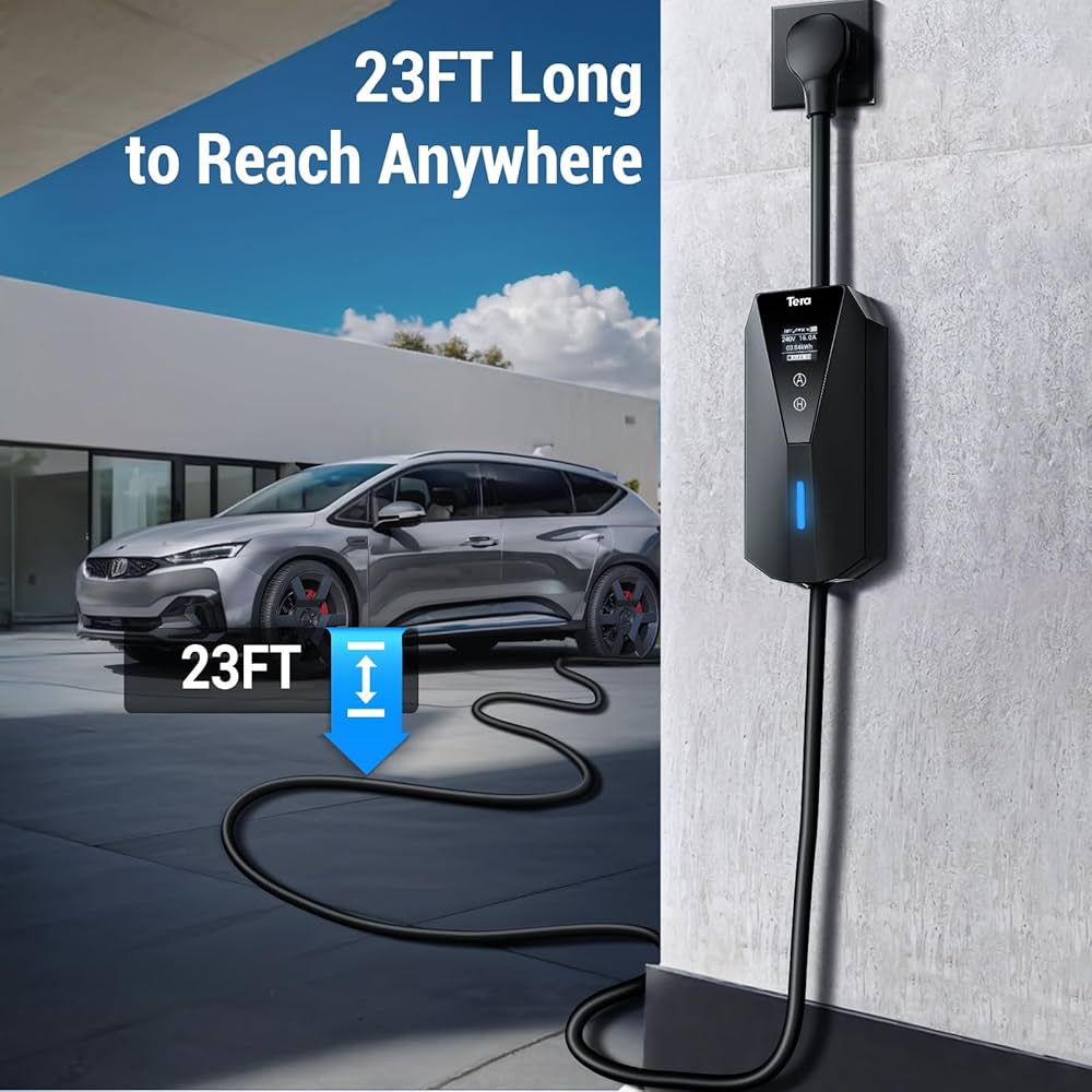 Tera EV充電器 J1772 NEMA 5-15P 3KW Amazon.com: Tera Electric Vehicle Charger Portable: Level 2