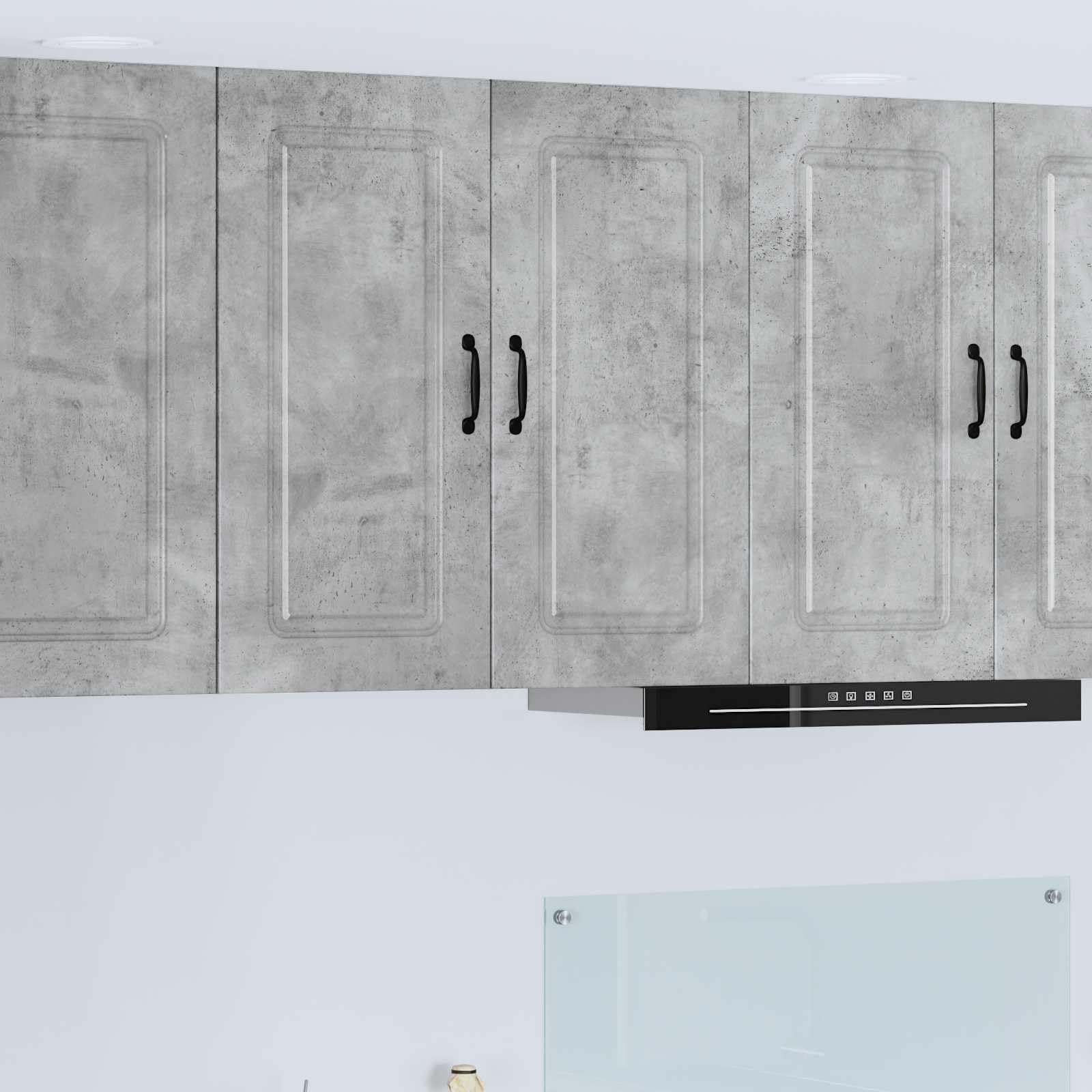 Geschirrspülerfront Kalmar Beton Grau Holzwerkstoff 80 x 31 x 80 cm mit Stauraum, Hängeschrank und Regalen für Küchenzubehör, Moderne Anrichte und vielseitiger Mehrzweckschrank