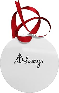 TooLoud Always Magic Symbol Cursive Circular Aluminim Christmas Ornament
