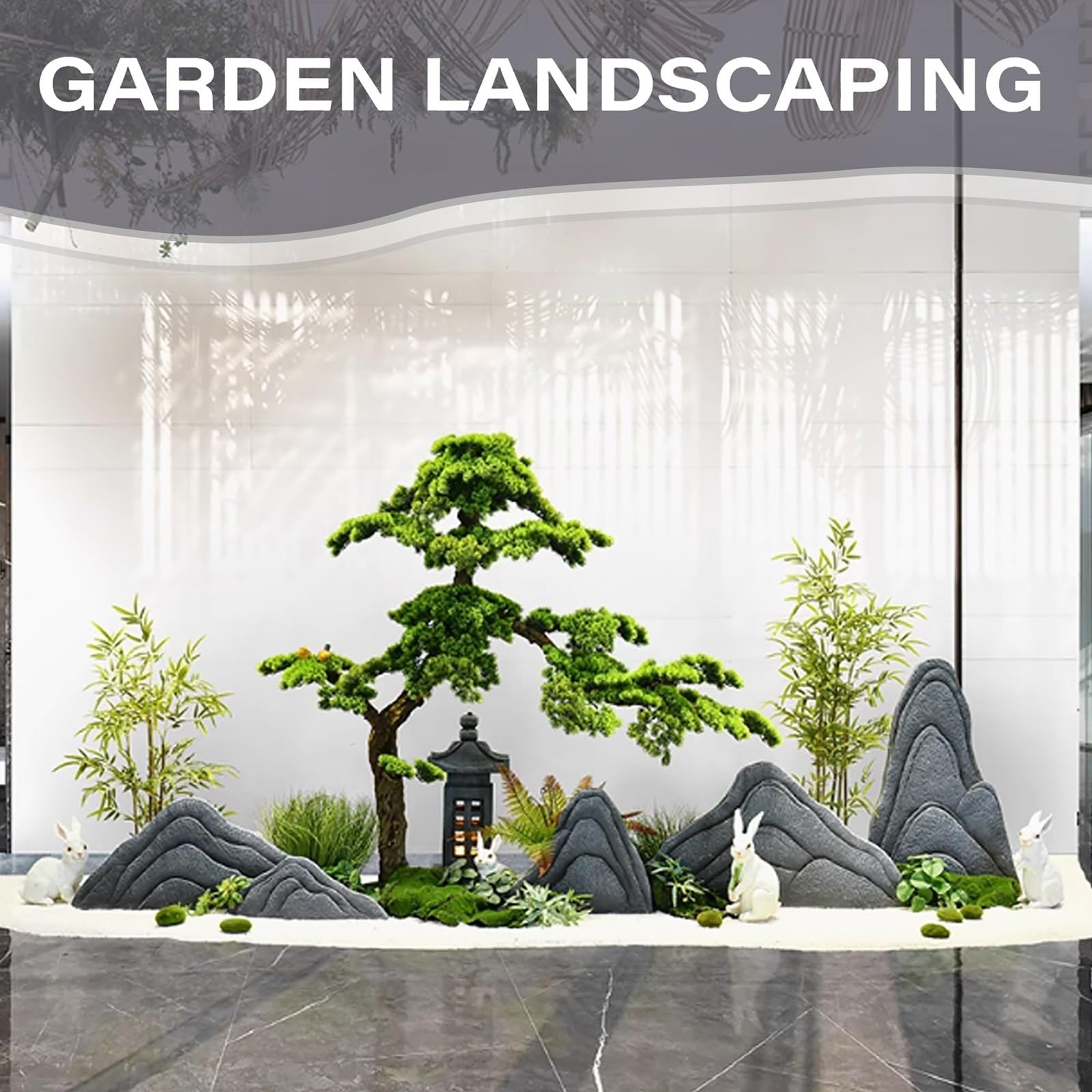 Rocce Finte Solide, Pietre Finte for Abbellire Esterni, Massi Artificiali in Fibra di Vetro for Recinzione Paesaggistica, Rocce Artificiali for Prati, Decorazioni for Giardini(100x13x47cm)