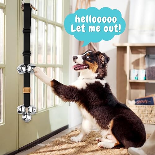 Miniatura 2 de COOYOO Timbres de puerta para perros, campanas ajustables para entrenamiento de orinal, mejorados para entrenar a tu cachorro de la manera fácil,