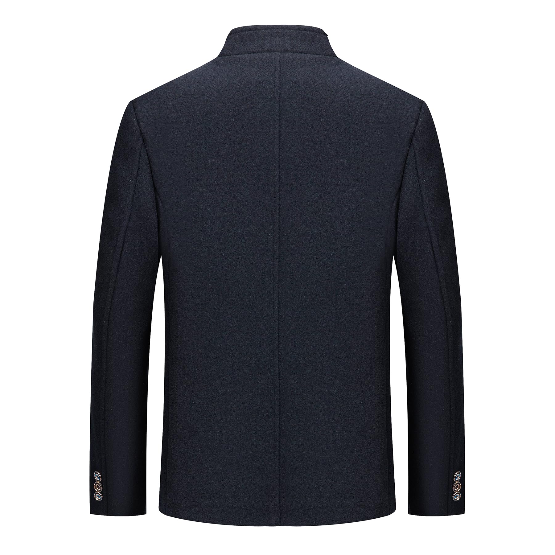 Allthemen Manteaux en Laine Homme Trench-Coat Chaud Couleur Uni Coupe Slim Parka Col Montant Jacket Courte Hiver