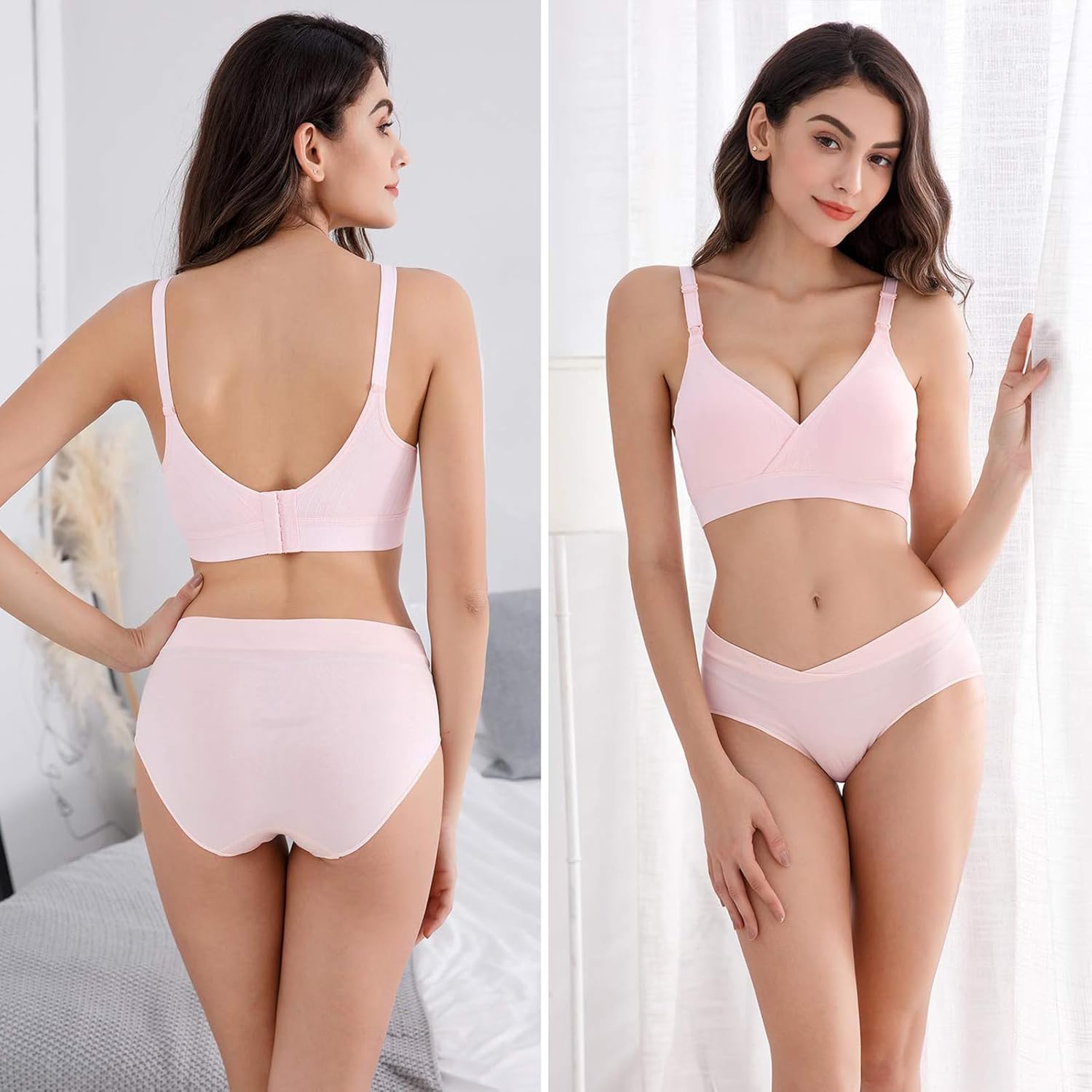 Vinfact Nursing Bras for Breastfeeding Maternity Bra Wireless Pregnancy Sleeping Bralette S-XXL with Extra Bra Extenders - Image 3