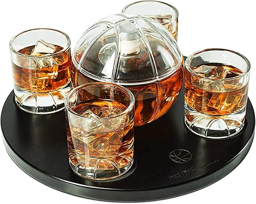 Miniatura 8 de The Wine Savant - Juego de decantador de baloncesto, whisky escocés o borbón, perfecto para entusiastas del baloncesto