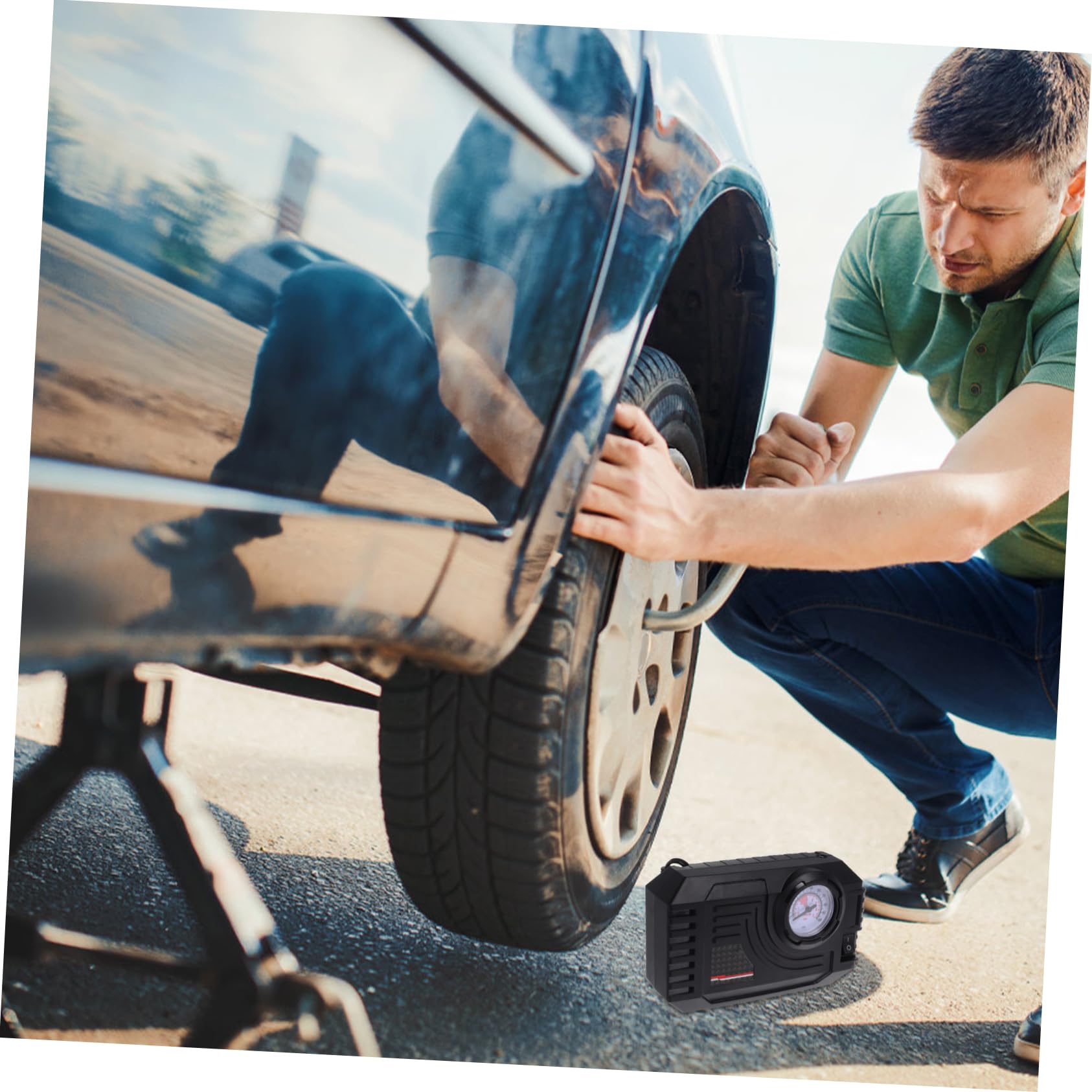 Compresor de Aire Portátil Eléctrico para Coche, Inflador de Neumáticos Material Abs y Metal, Resistente al Envejecimiento, Adecuado para Uso en Vehículos