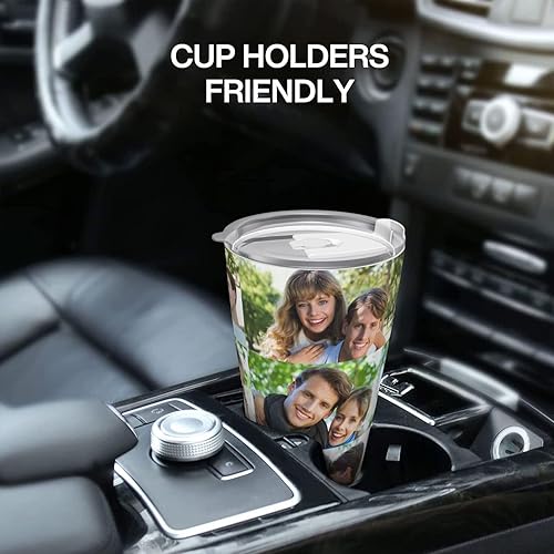 Miniatura 7 de Taza de café personalizada con tapa de foto de 20 onzas, regalos personalizados para el día de San Valentín, Día de la Madre, cumpleaños para