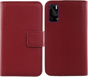 Genuine Leather Case for XGODY K30s 6.3" Wallet Premium Flip Protection Cover Skin Pouch with Card Slot Dark Red