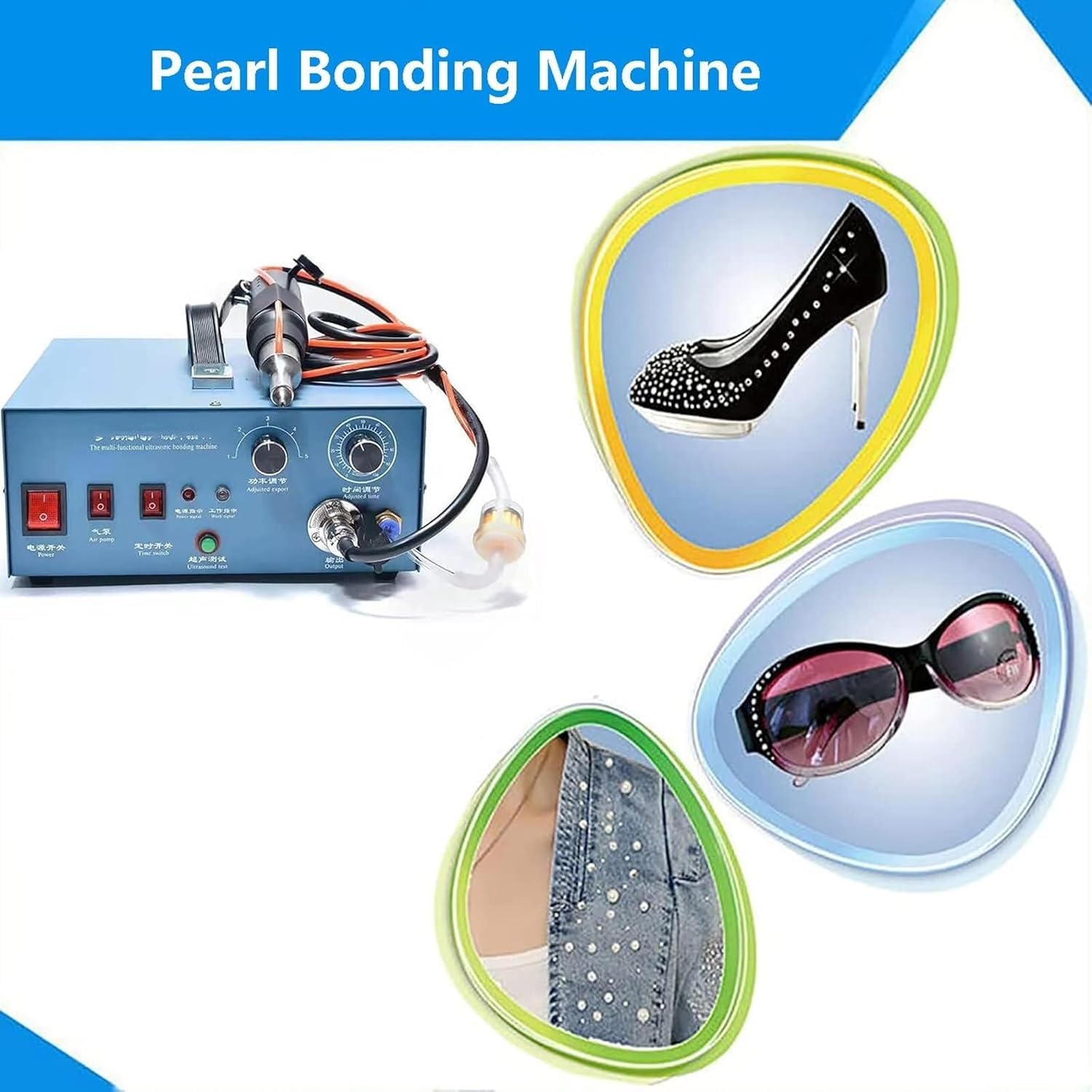 Portable Pearl Setting Machine with 8 Drill Bits for Bead Pressing
