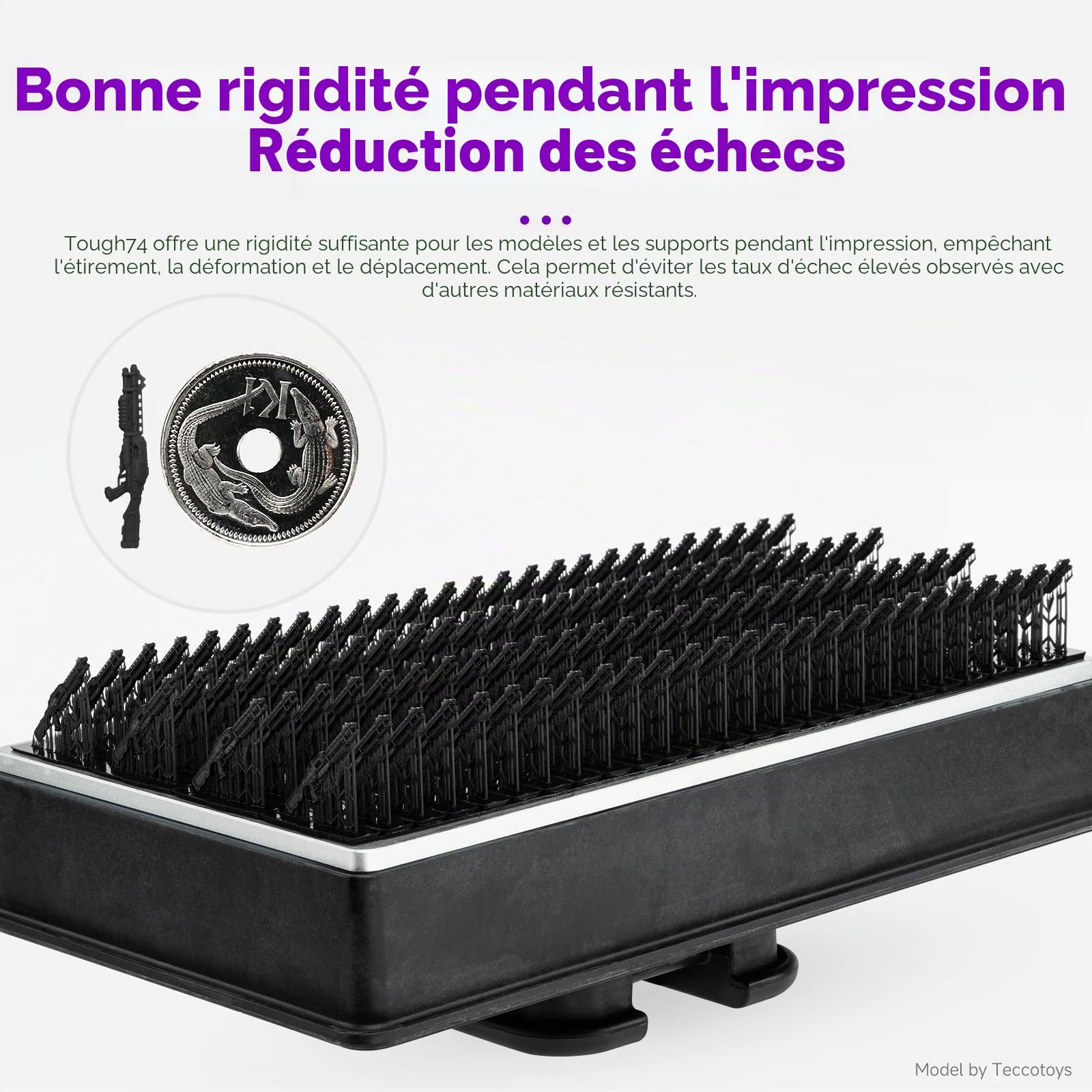 RESIONE Tough74 Résine 3D Ultra-Résistante: Résine Durable Antidérapante Anti-Rupture et Résistante aux Chocs avec Surface Lisse pour Figurines d'Action Longue Durée (Noir 1000g)