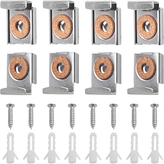 Mirror Hanger Clips Set, 2 Sets (8 Pieces) Unframed Mirror Mount Clips