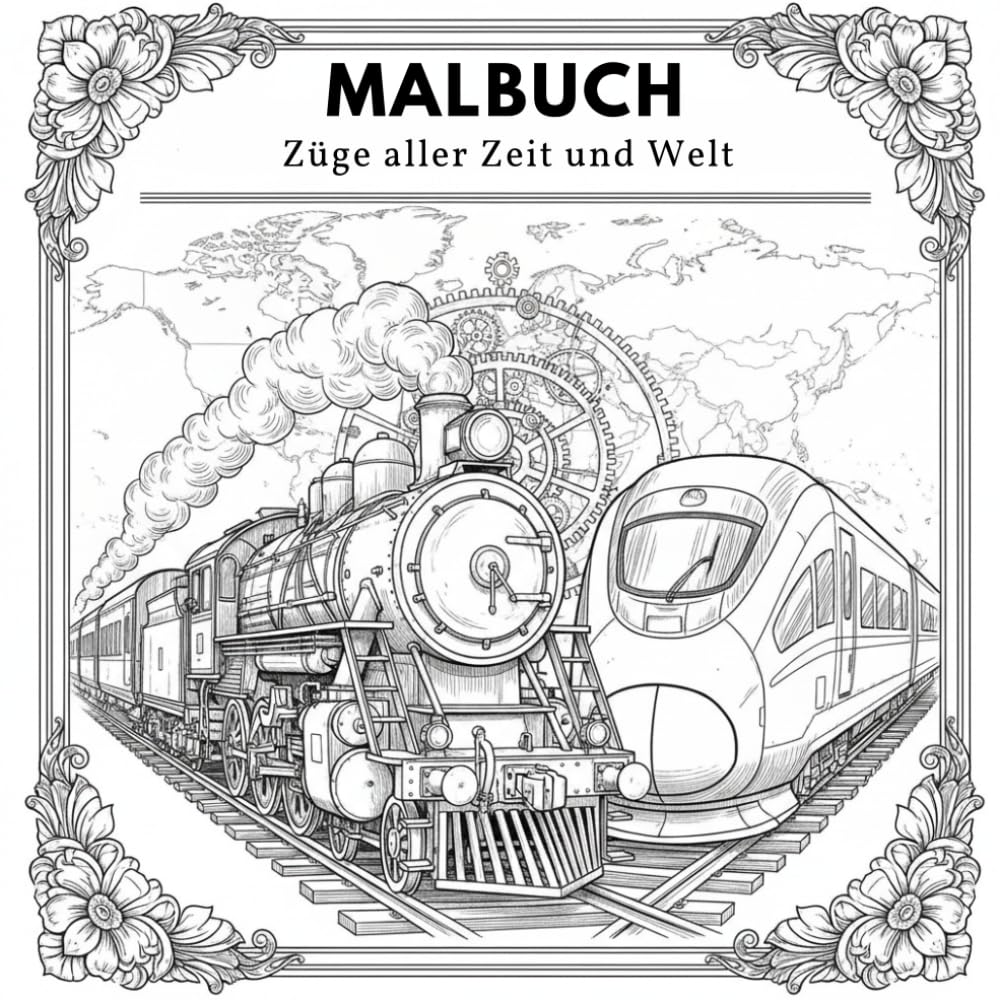 Züge aller Zeit und Welt: Farb ein, die Legenden der Schienen von Dampfloks bis Hochgeschwindigkeitszügen!