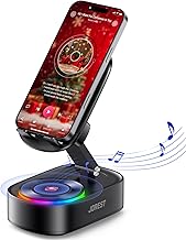 Jorest Wireless Bluetooth Speakers, Induction Speaker with Phone Holder, Compatible with iPhone/Android/iPad for Home, Office, Shower, Outdoor, Travel, Gift for Men, Father, Ma