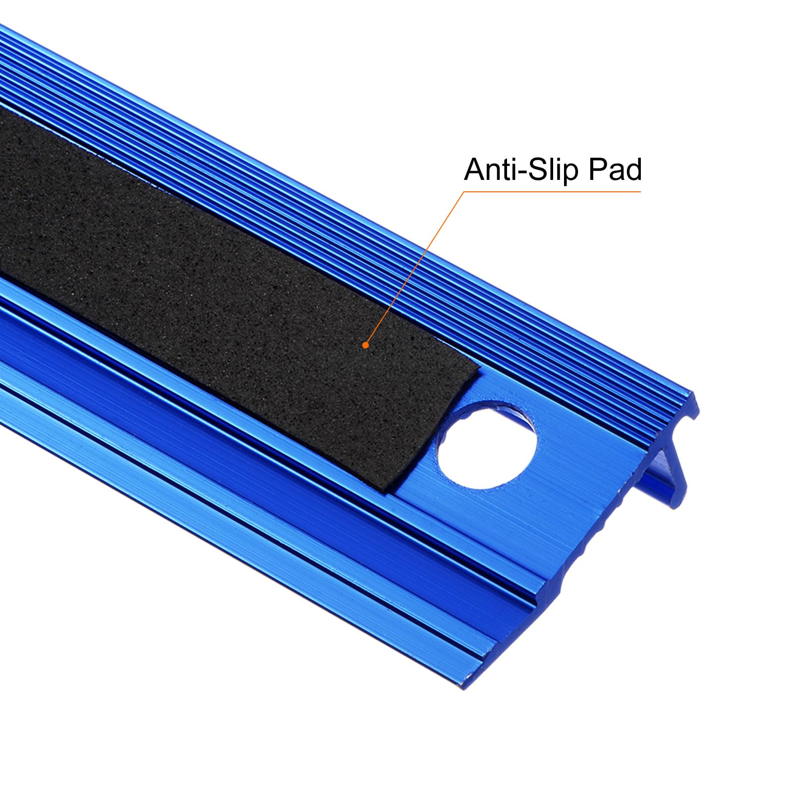 sourcing map 2uds Metal Regla 80cm Métrica Regla Medida Aluminio Aleación Antideslizante Protección Regla Recto Corte Regla Medición Herramienta con Colgante Agujero para Cortar Medir, Azul