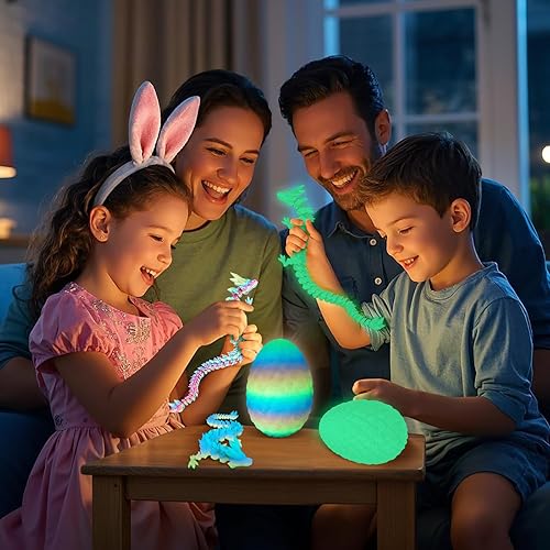 Miniatura 63 de TBOLINE - Huevo de dragón impreso en 3D, animal de cristal articulado, juguete para la ansiedad para adolescentes, niños y niñas, piezas míticas