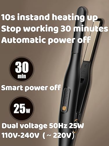 Miniatura 6 de Mini plancha plana para cabello corto, placas de cerámica de 12 pulgada, planchas planas pequeñas para cabello corto, calentamiento rápido,