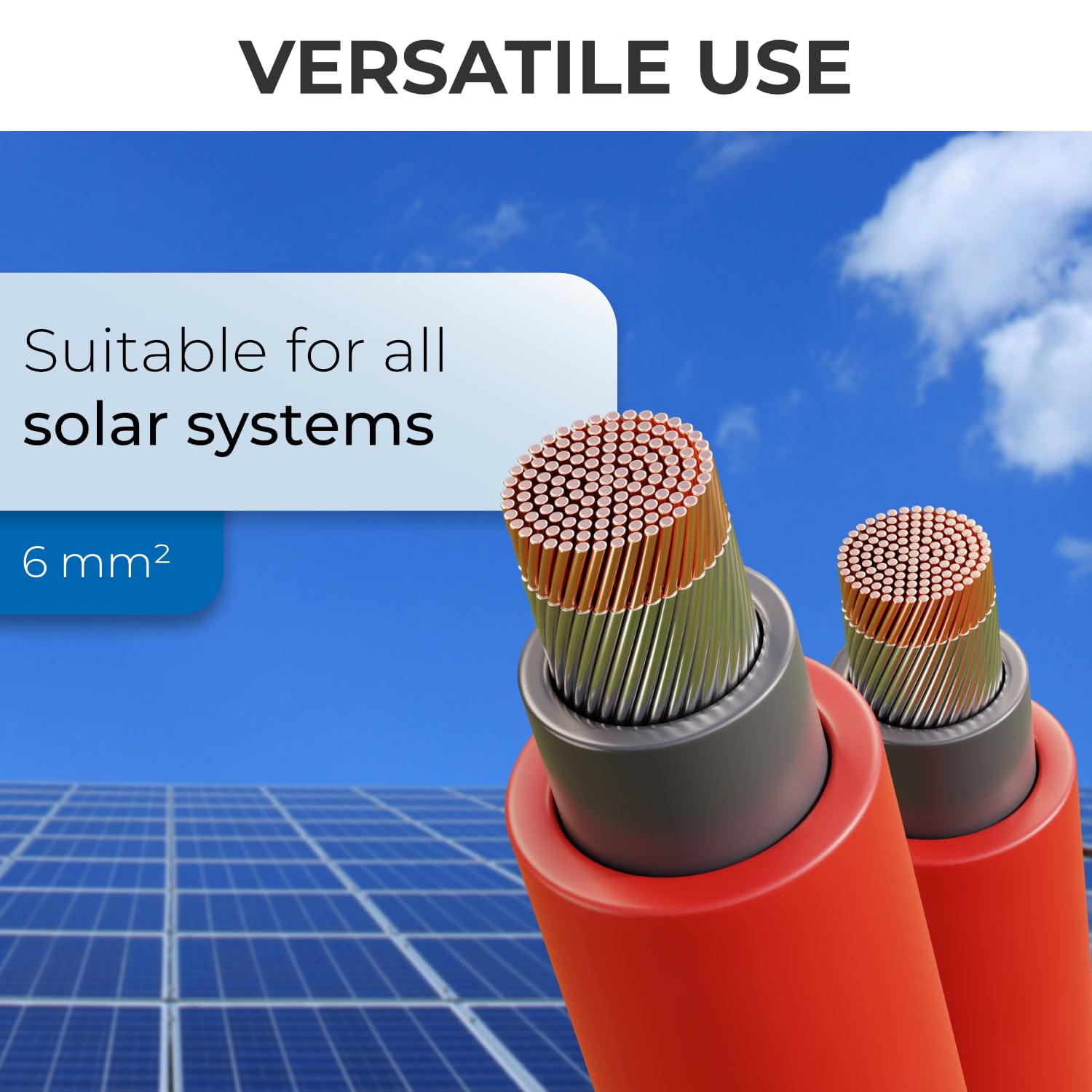 deleyCON 25m Kabel Solarny 6mm² - Kabel Fotowoltaiczny do Systemów PV - Odporny na Promieniowanie UV Bezhalogenowy dla 1kV AC 1.5kV DC - do Instalacji na Stałe i Styków Wtykowych PV - Czerwony