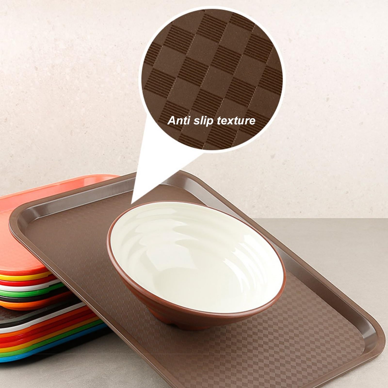 Juego de 5 Bandejas Decorativas, Bandejas Plastico, Su Pared Interior Antideslizante Las Hace Ideales para Postres y Macetas(35x45x1.8CM/14x18x0.7IN)
