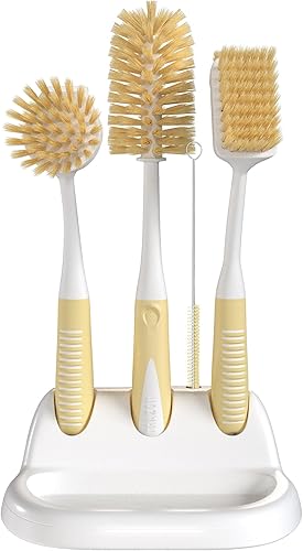 Juego de 4 cepillos para platos con cepillo de agua para botellas, cepillo para fregar platos, cepillo para limpiar platos, cepillo de limpieza y