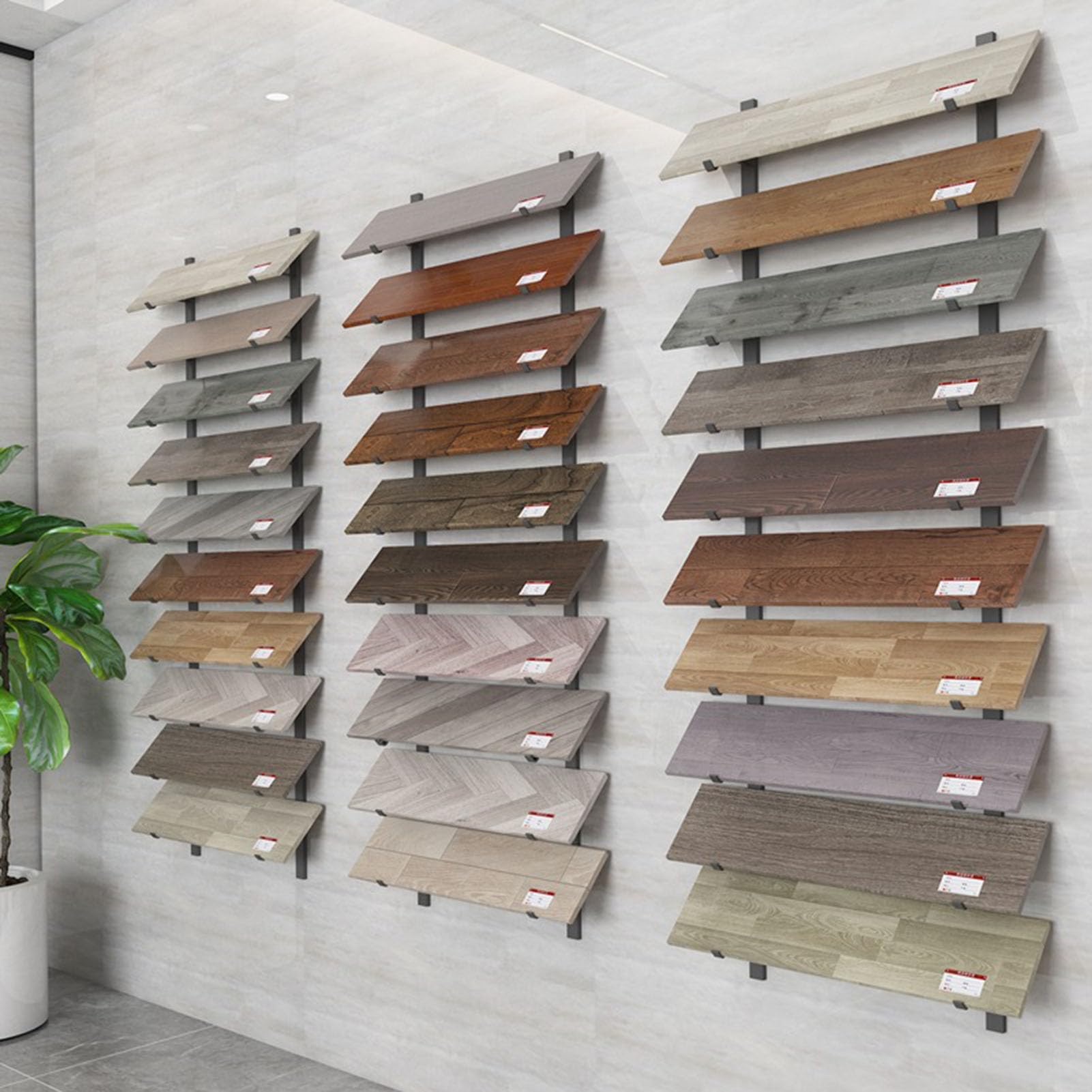 Expositor de muestras de suelo de madera 10 niveles para montaje pared，Estante de almacenamiento de baldosas de cerámica Estante para muestras de materiales de construcción，Para exposiciones tiendas