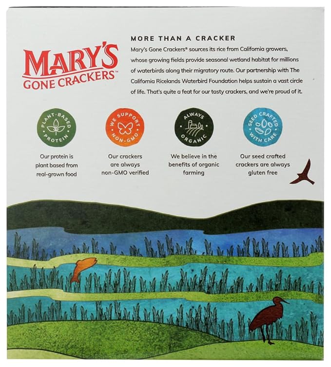 Marys Gone Crackers Cracker GF Blk Pppr Org, 6.5 oz, Pack de 12 miniatura 4