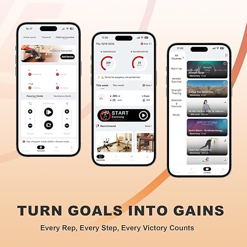 Miniatura 2 de Tousains Mini máquina elíptica para debajo del escritorio, ejercitador de pedal eléctrico sentado con control inteligente de aplicaciones, 5