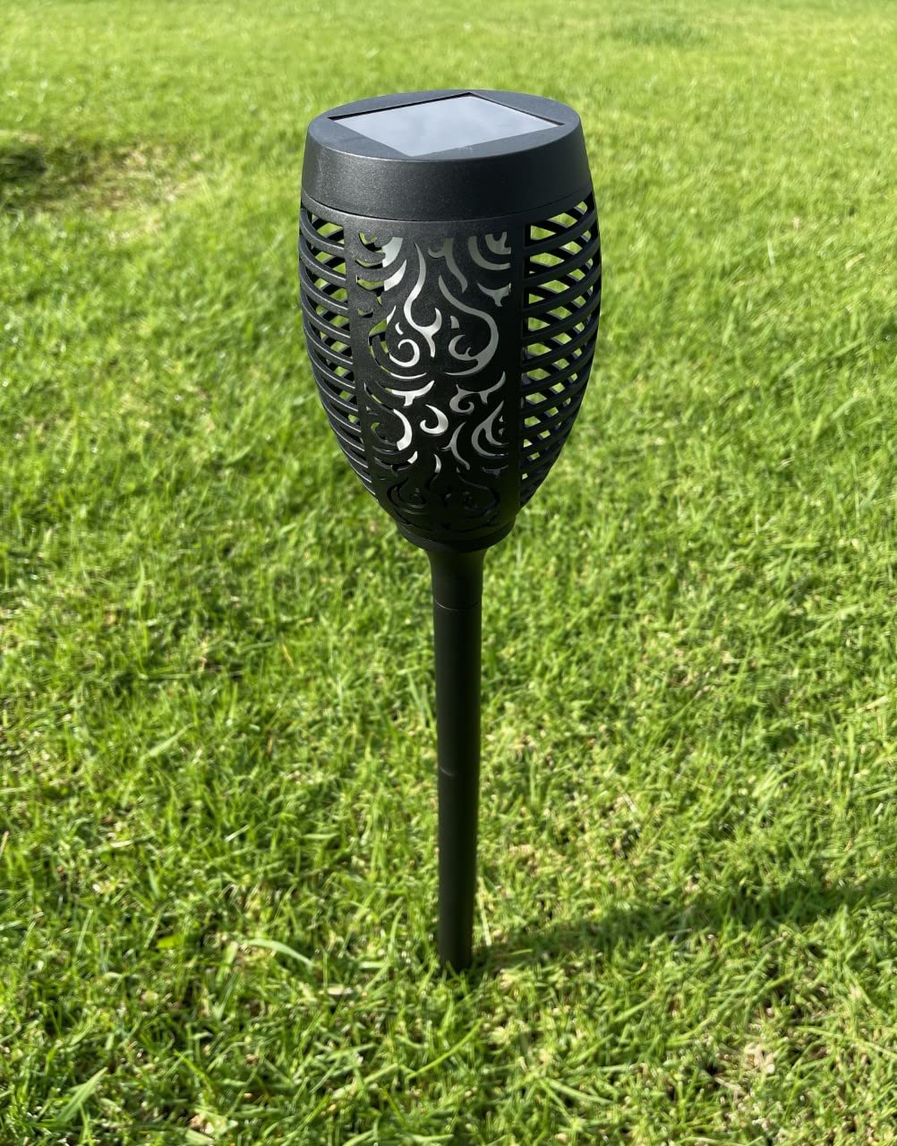 8pcs Solar Outdoor Waterproof Dancing Flickering Flame Torch Stake Lights with Auto On/Off Switch Dusk to Dawn for Garden Yard Landscape Pathway Christmas Lights Decoration - (Large)