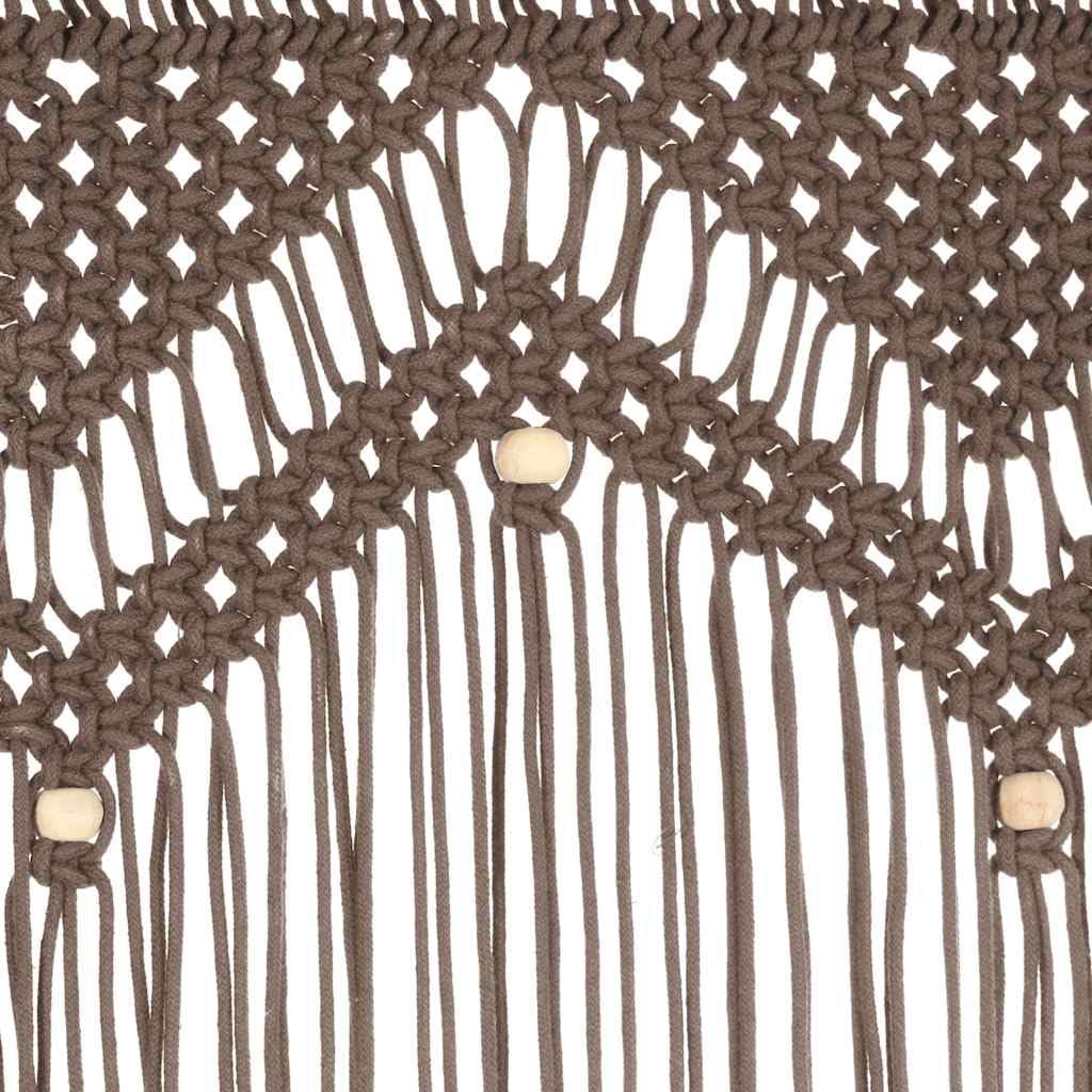 Mangloder Rideau en macramé Taupe 140x240 cm Coton Polyester pour Porte fenêtre séparation intérieur décoration Salon Chambre Cuisine Bureau