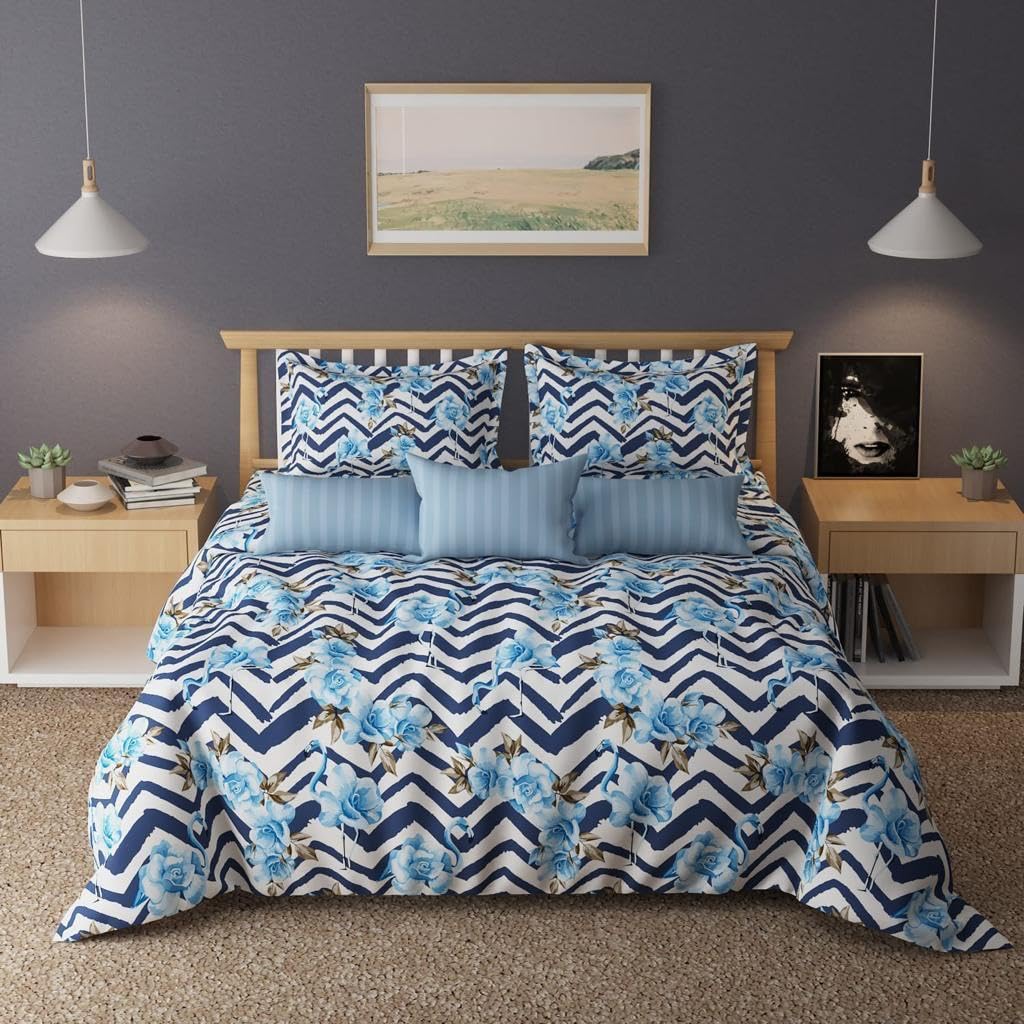 RAEXBE Cotton Feel All Around Elastic Premium Fitted Bedsheets, Queen Size Bedsheet for Double Bed Elastic Fitted with 2 Pillow Covers-picture-30