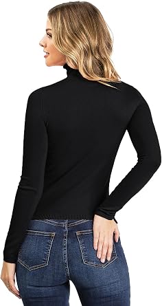 Ambiance Apparel Women's Ribbed Long Sleeve Turtleneck Top