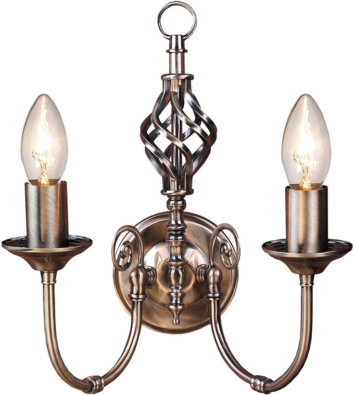 Classic Double Wall Lights - Antique Brass