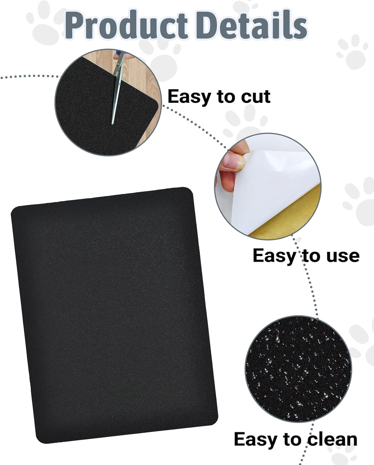 BNOSDM 17.7"×13.5" Collapsible Small Cat Litter Box for Kittens Potty Pan Foldable Cat Toilet with Scoop and 6 Pack Cat Nail File Scratcher Replaceable Stickyback Sandpaper for Scratching Board Bundle