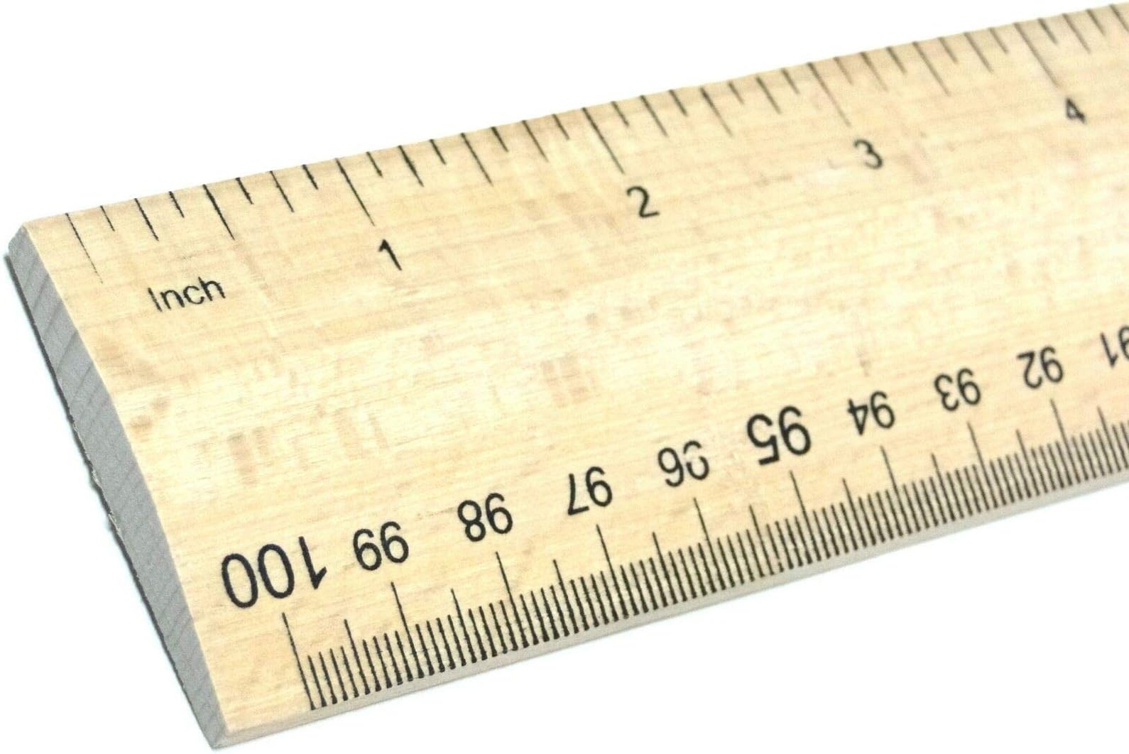 Habercrafts Wooden Ruler 1 Meter, Imperial & Metric Markings, Hardwood, School, Office, Tailors, Bench with Handle for Easy Measuring
