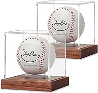 Vista 28 de JupDec Caja de exhibición de béisbol - Soporte de cubo transparente para pelotas de béisbol con base de madera, caja de soporte para autógrafos