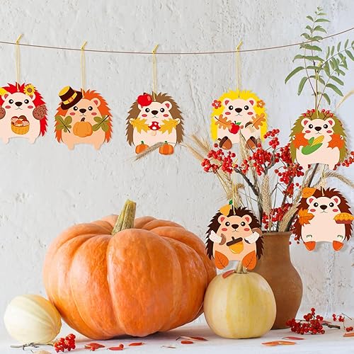 Miniatura 6 de 3sscha Kit de manualidades de erizo de otoño de 123 piezas para niños de jardín de infantes, haz tu propio juego de erizos, autoadhesivas,