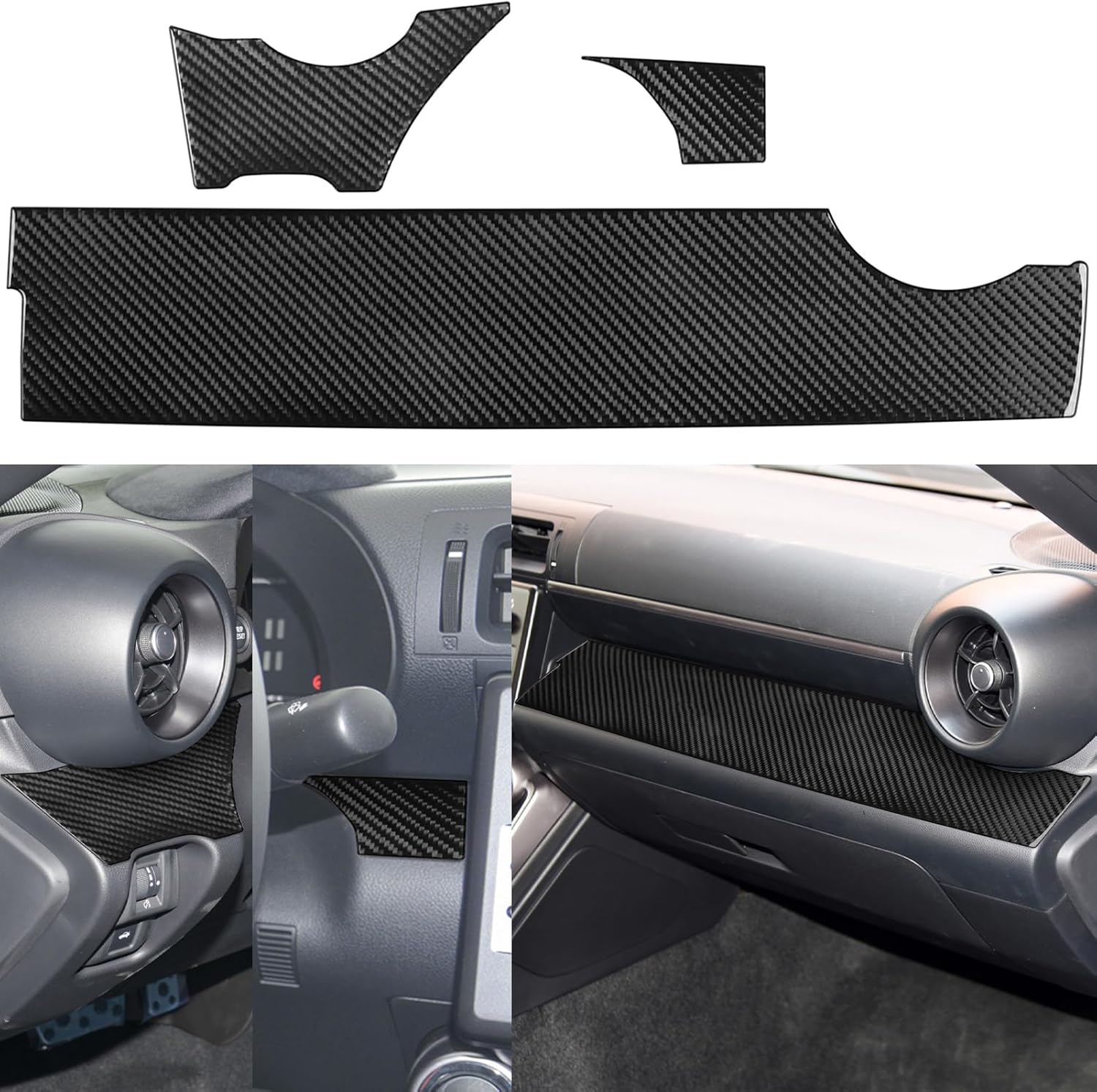 NVCNX Real Carbon Fiber for Toyota GR86 / Subaru BRZ Accessories 2022-2025 2023 2024 Car Dash Board Dashboard Panel Cover Interior Trim Thick Overlay Sticker Decal 3PCs