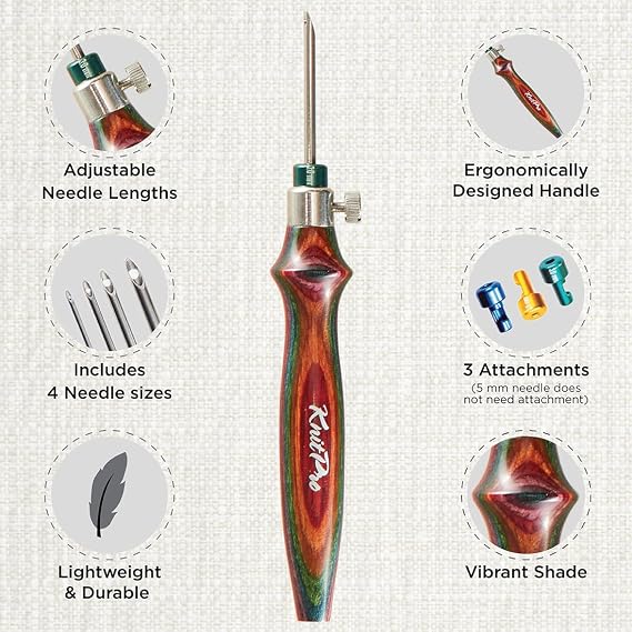 KnitPro K21001 Punch Needle Kit, Wood, Blue, One Size
