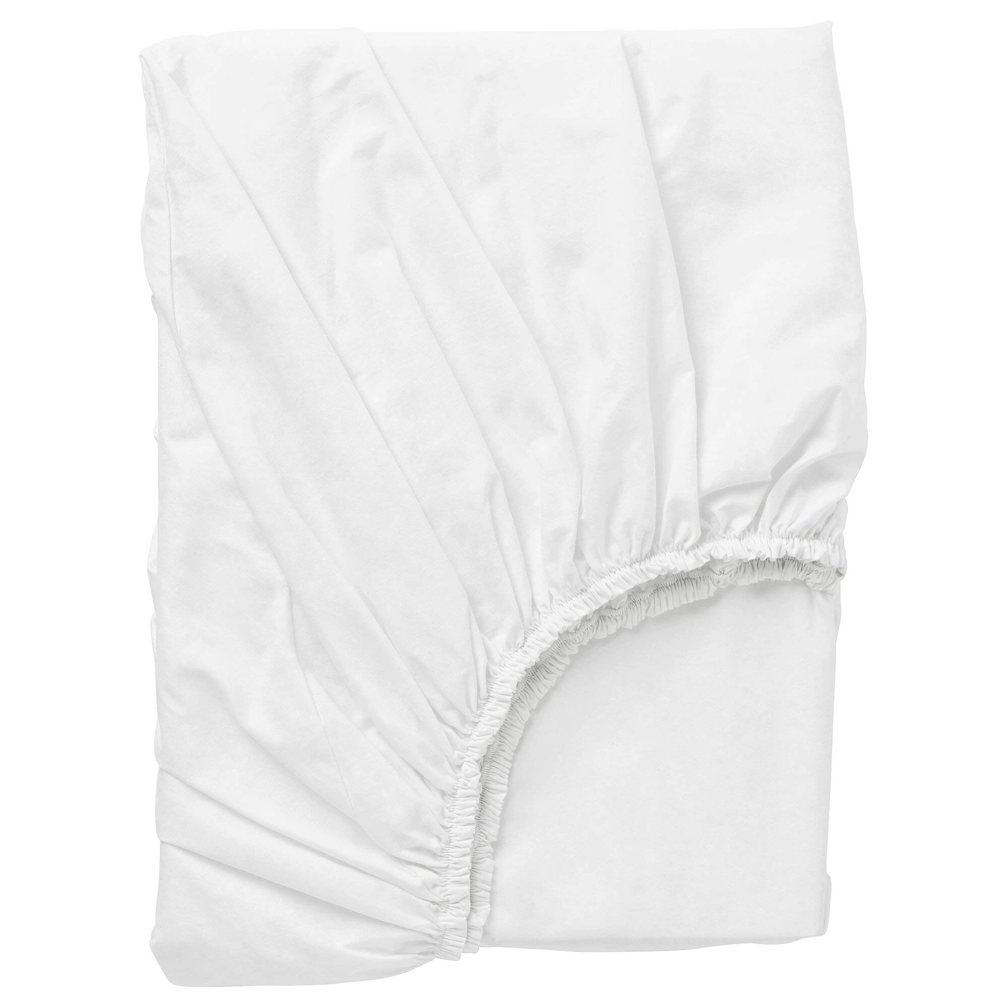 Ikea Aerglo Fitted Cotton Bed Sheet (DVALA White, 180x200 cm , 71x79 inch)-image-14