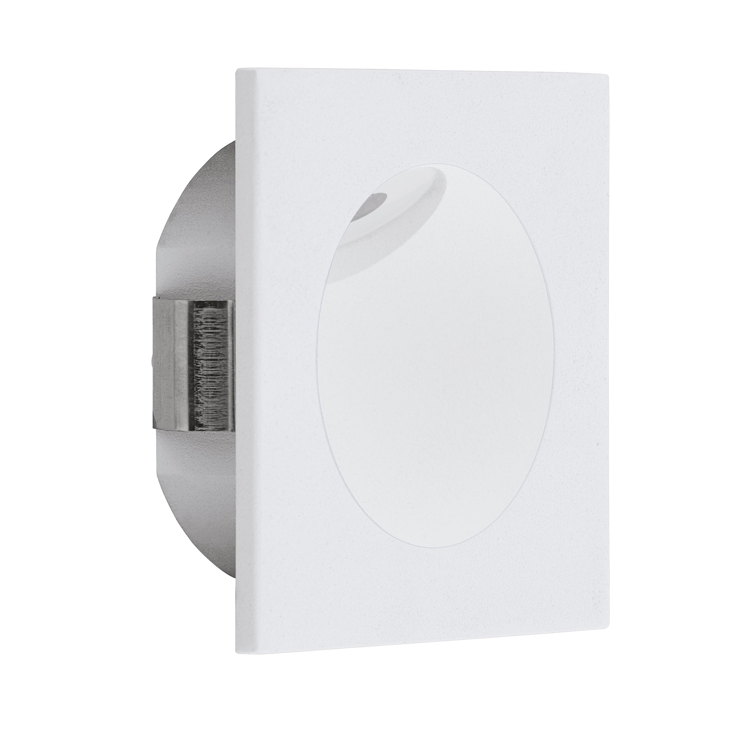 Eglo LED empotrable Zarate 1, foco LED de fundición de aluminio y plástico, lámpara empotrable LED en blanco, foco LED empotrable plano, luz cálida, L x A 8 cm