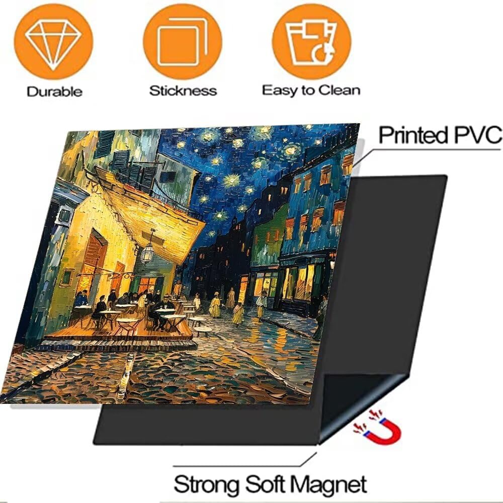 Generic Dishwasher Front Cover Magnets Van Gogh Art Painting Cafe Waterproof Magnets Dishwasher Front Door Cover Magnets Refrigerator Door Decals 23"" x 26"" Magnetic