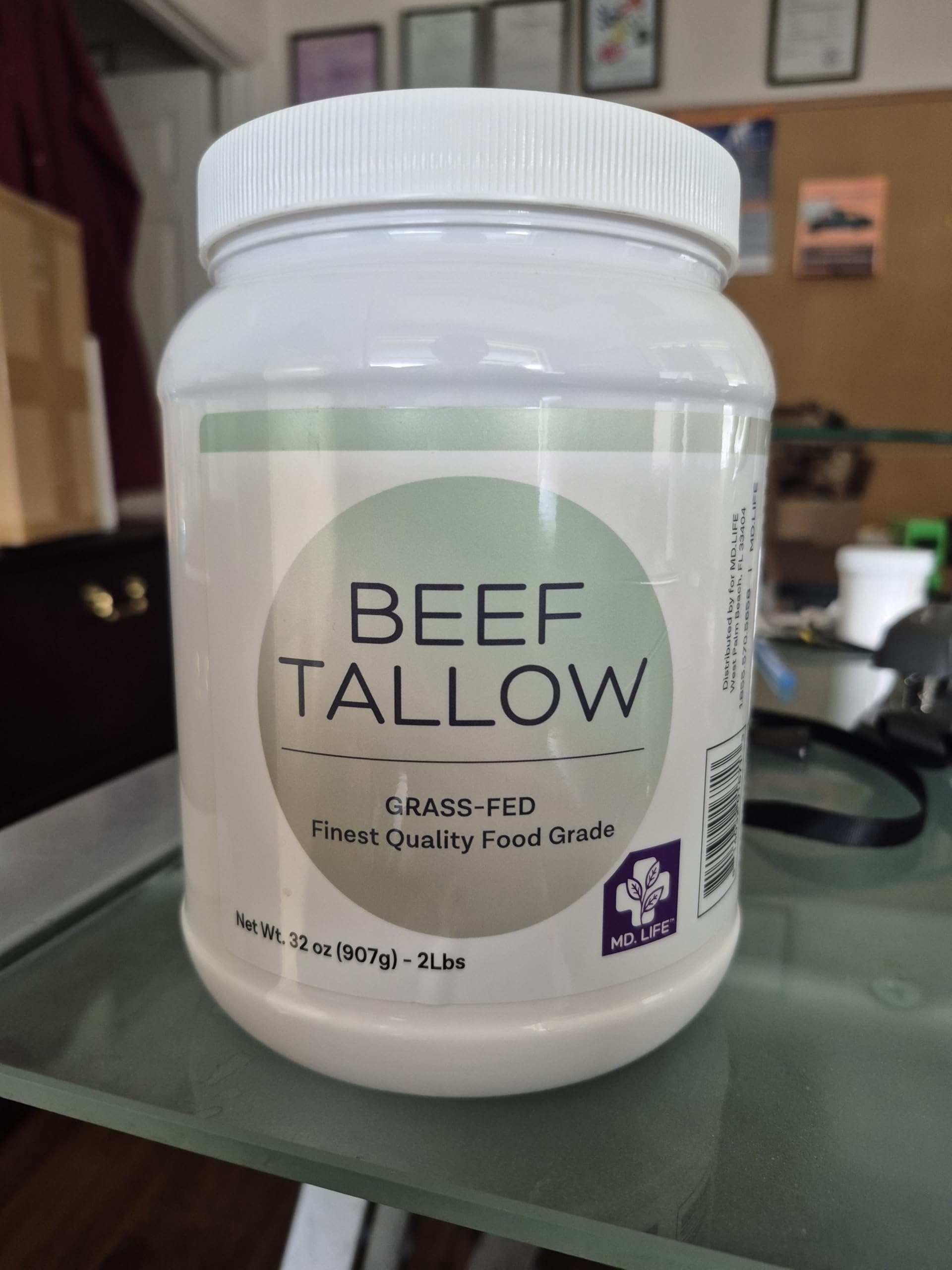 MD.LIFE BEEF TALLOW MD. Life Beef Tallow for Cooking - Food Grade Grass Fed Beef Tallow for Cooking Oil Replacement - 4 Pounds - Pasture Raised Keto Friendly Beef Tallow- Used to Make Candles & Soaps