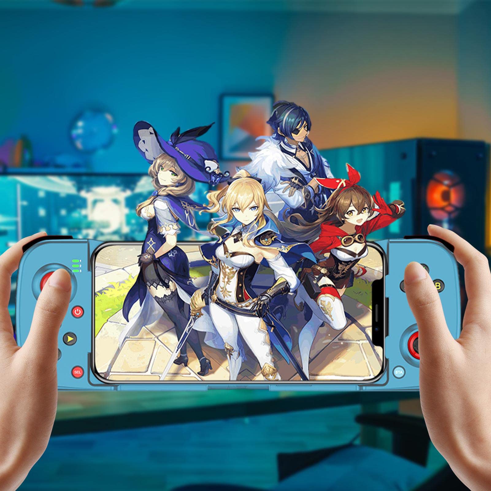 Manette De Jeu Mobile Sans Fil Bluetooth MFi Pour IPhone & Android - Contrôleur Gaming Ergonomique 32H D'Autonomie Noir