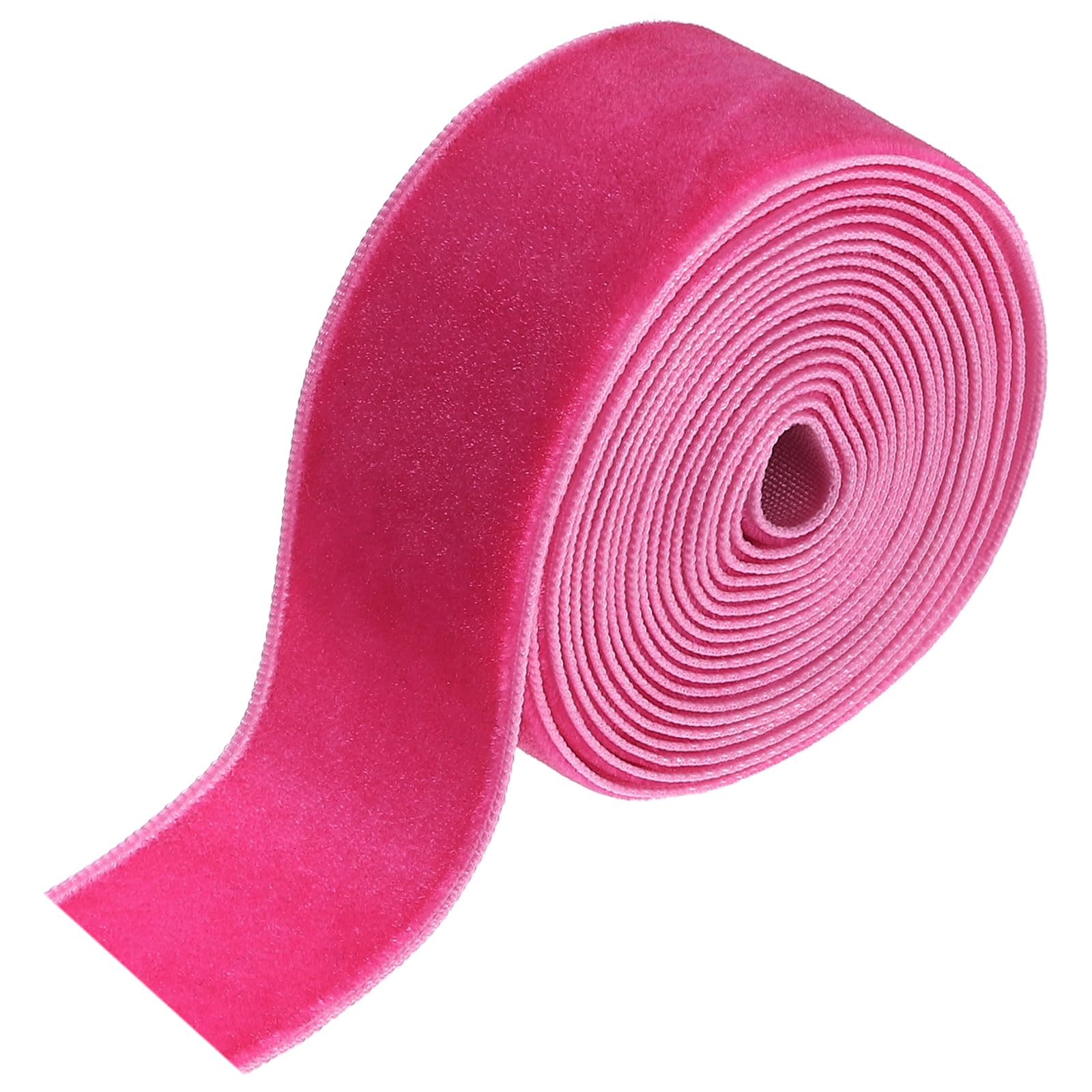 sourcing map Velvet Ribbon 2.5cm x 1.8m Single Face Spool Rose Red